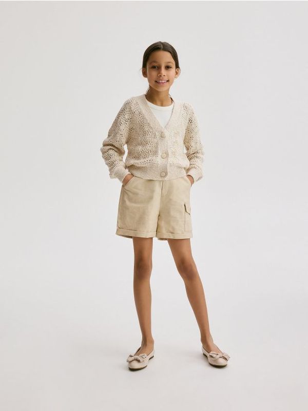 Reserved Reserved - GIRLS` SHORTS - krem