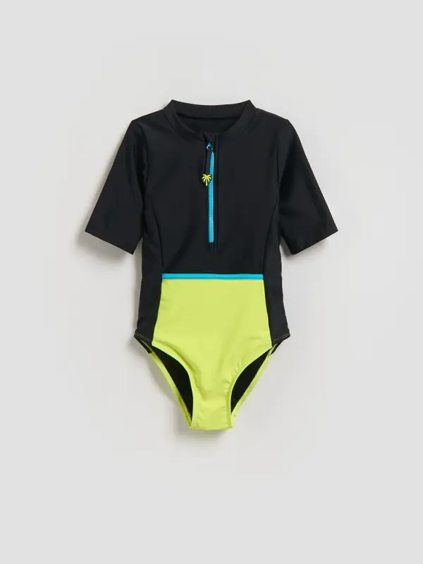 Reserved Reserved - GIRLS` SWIMMING SUIT - žuta boja