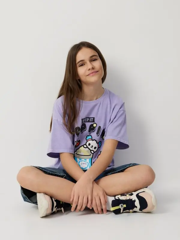 Reserved Reserved - GIRLS` T-SHIRT - boja lavande