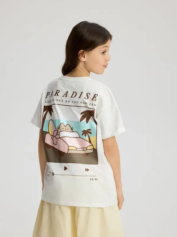 Reserved Reserved - GIRLS` T-SHIRT - krem