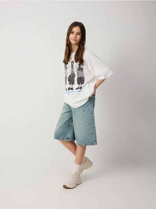 Reserved Reserved - GIRLS` T-SHIRT - krem