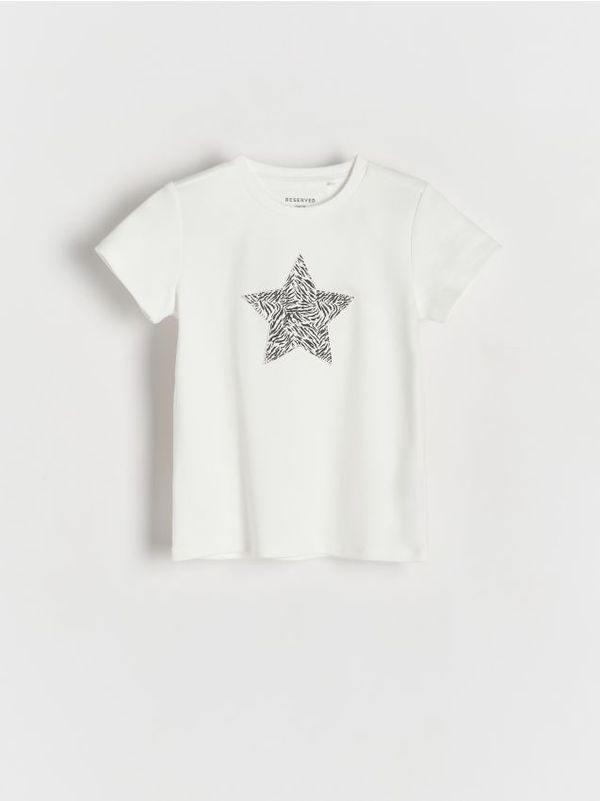 Reserved Reserved - GIRLS` T-SHIRT - krem
