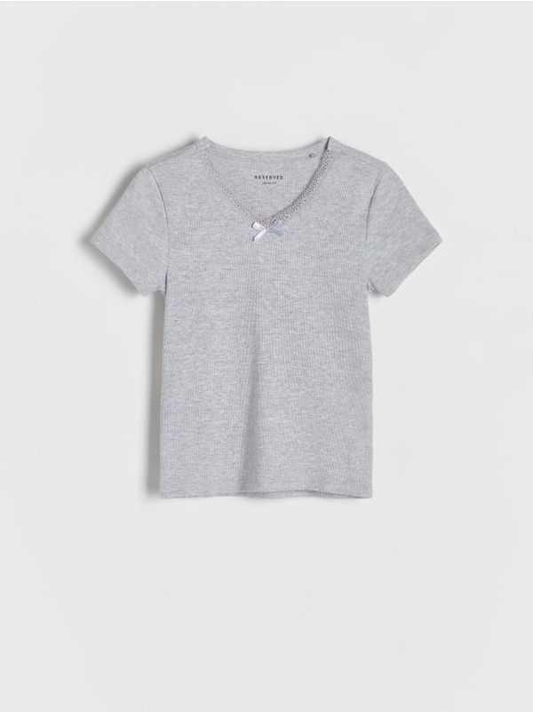 Reserved Reserved - GIRLS` T-SHIRT - svijetlo siva