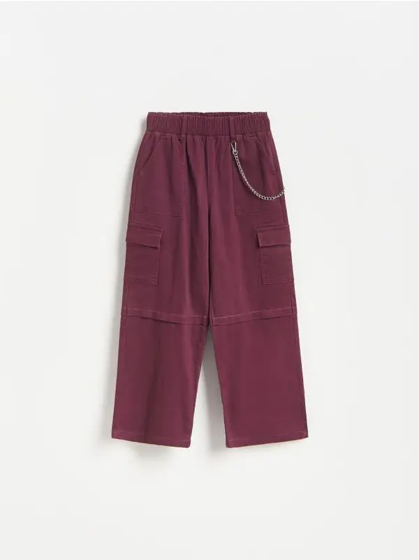 Reserved Reserved - GIRLS` TROUSERS & CHAIN - boja mahagonija