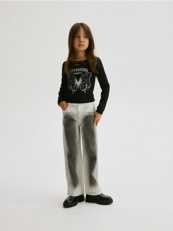 Reserved Reserved - GIRLS` TROUSERS - light grey