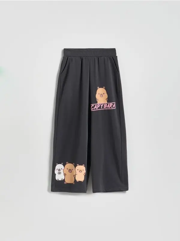 Reserved Reserved - GIRLS` TROUSERS - tamnosivo
