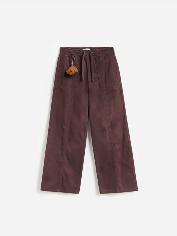 Reserved Reserved - GIRLS` TROUSERS - tamnosmeđe