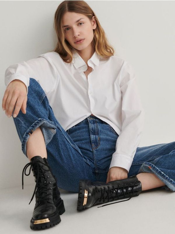 Reserved Reserved - Gležnjače na vezanje - crno