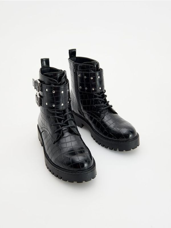 Reserved Reserved - Gležnjače od umjetne kože - crno