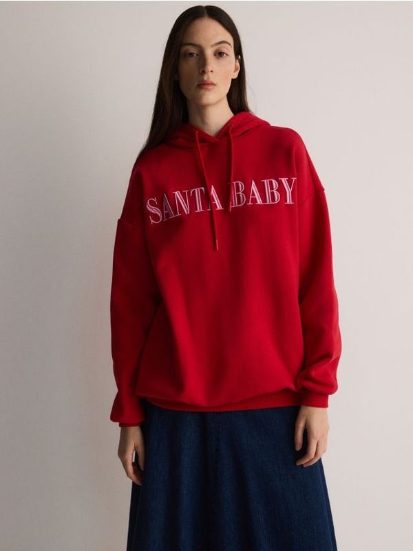 Reserved Reserved - Gornji dio trenirke s božićnim motivom - crvena