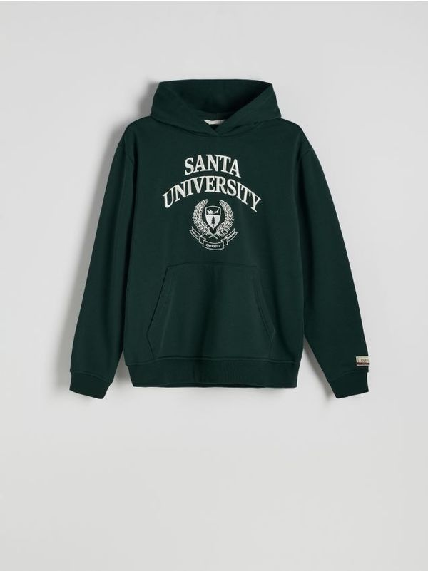 Reserved Reserved - Gornji dio trenirke s božićnim motivom - tamnozeleno