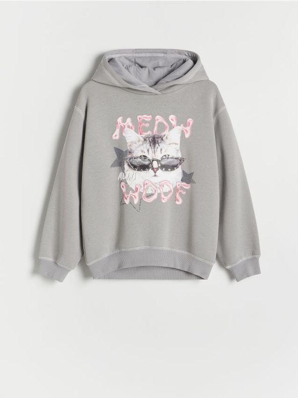 Reserved Reserved - Gornji dio trenirke s printom - light grey