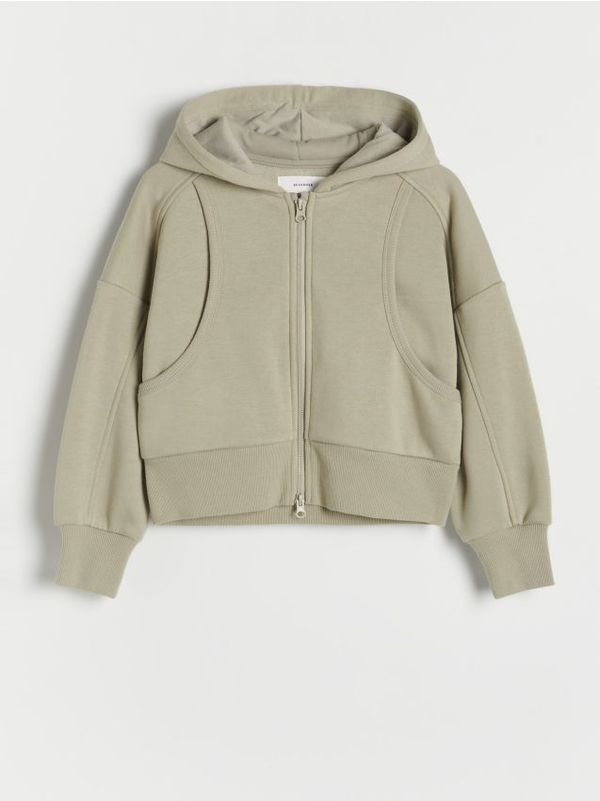 Reserved Reserved - Gornji dio trenirke sa šivanjem - svjetlomaslinasto