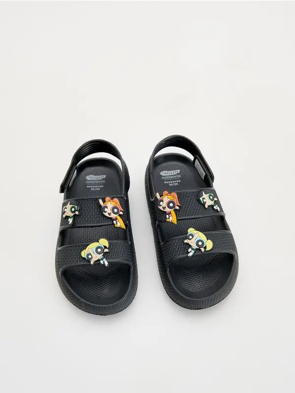 Reserved Reserved - Gumene sandale Powerpuff Girls - crno