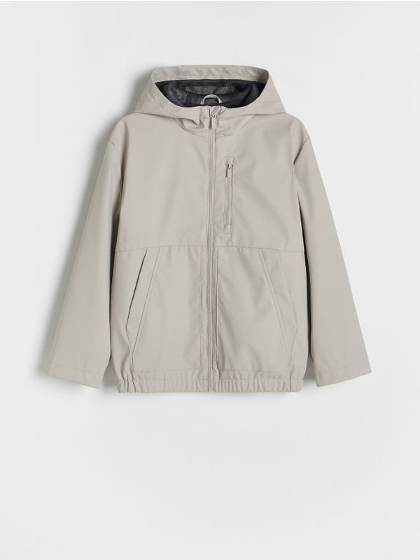 Reserved Reserved - Gumirana jakna s kapuljačom - boja kože