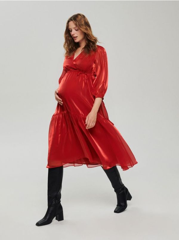 Reserved Reserved - Haljina na preklop s povezom - crvena