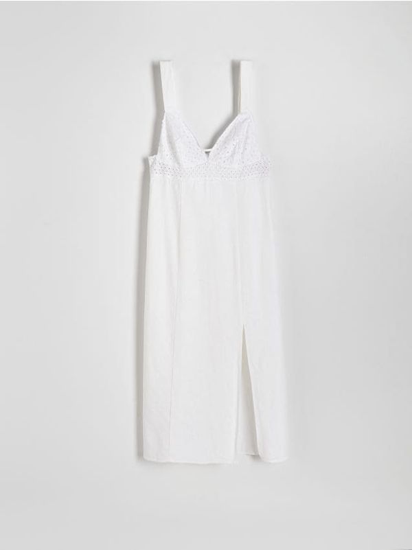 Reserved Reserved - Haljina od mješavine lana - bijela