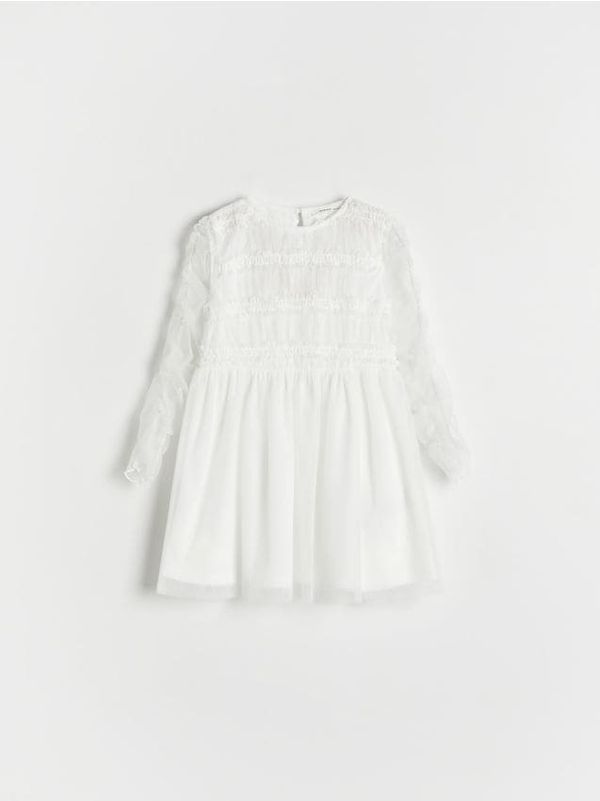 Reserved Reserved - Haljina od tila - bijela