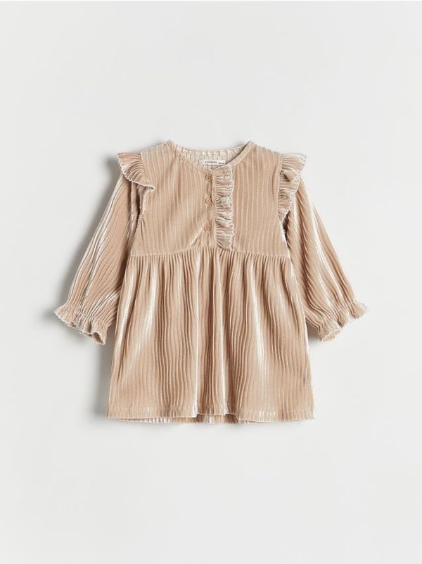 Reserved Reserved - Haljina od velura - bež