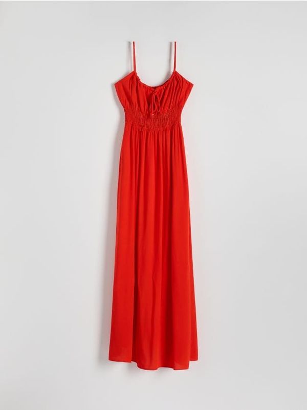 Reserved Reserved - Haljina od viskoze - boja mandarine