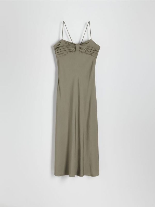 Reserved Reserved - Haljina od viskoze - prljavozeleno