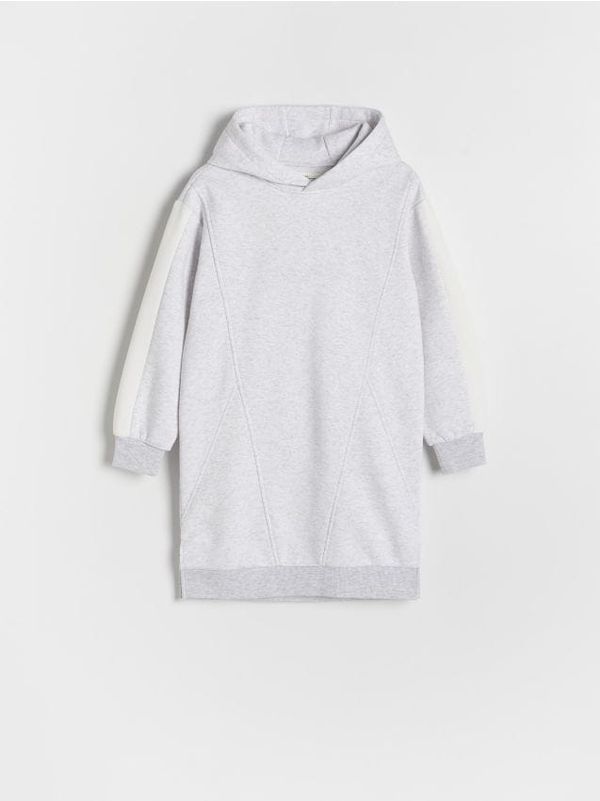 Reserved Reserved - Haljina od žerseja s kapuljačom - tamnosivo