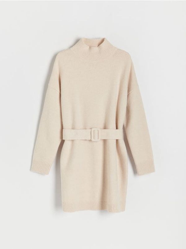 Reserved Reserved - Haljina od žerseja s remenom - boja kože