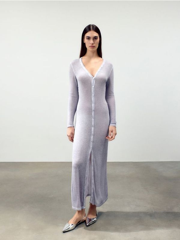 Reserved Reserved - Haljina s gumbima - pastelnoružičasto