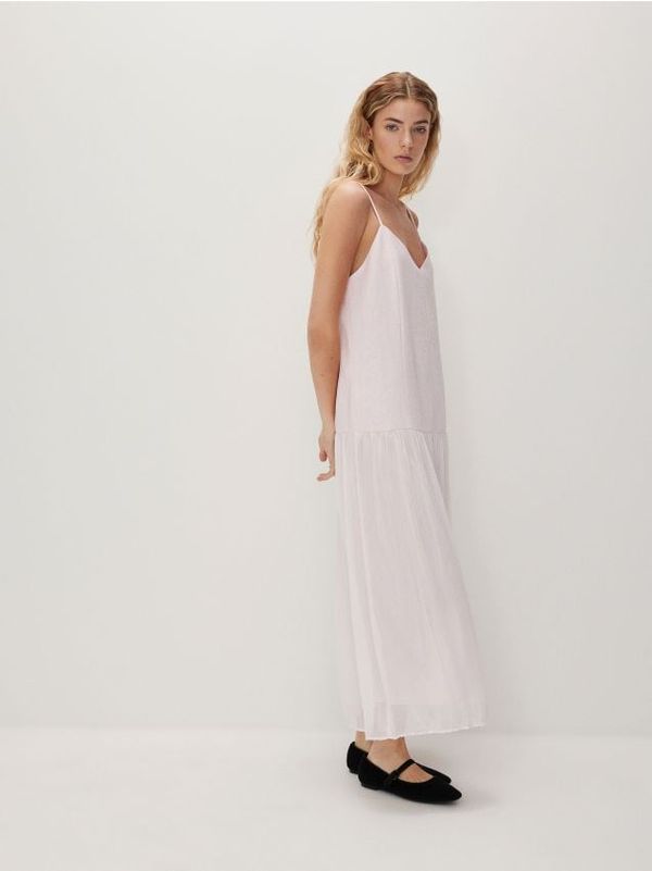 Reserved Reserved - Haljina s plisiranim donjim dijelom - pastelnoružičasto