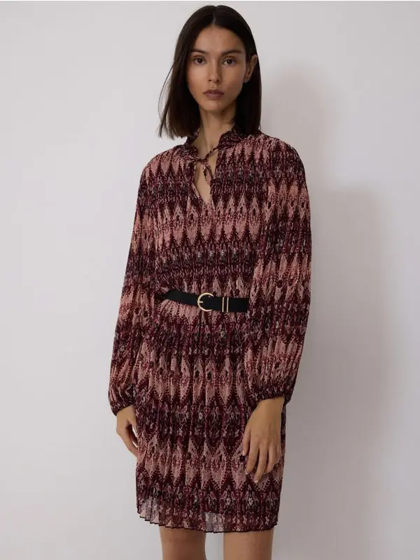 Reserved Reserved - Haljina s remenom u obliku lanca - boja kestena