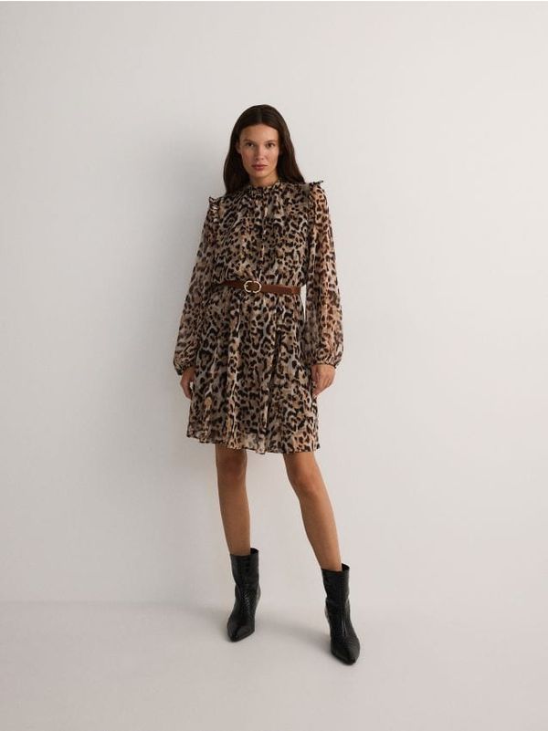 Reserved Reserved - Haljina s remenom u obliku lanca - smeđi