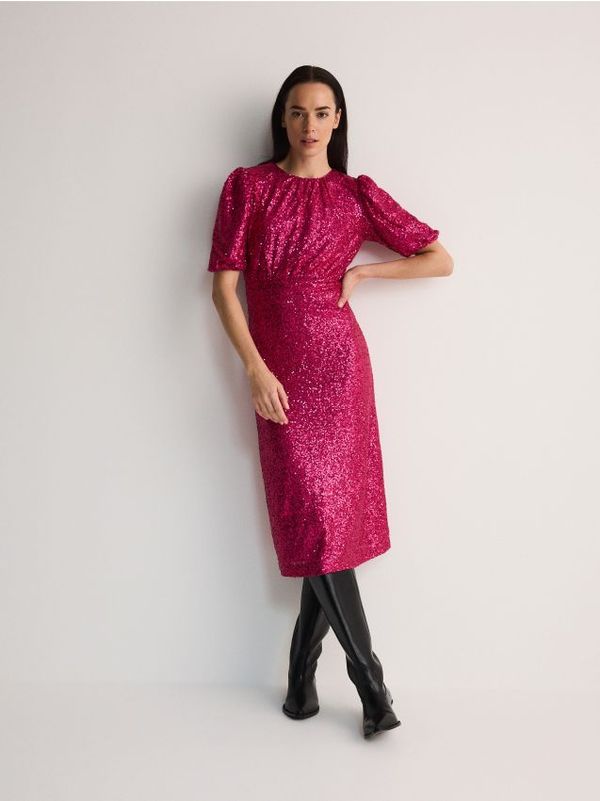 Reserved Reserved - Haljina sa šljokicama - boja fuksije