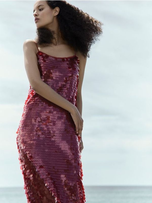 Reserved Reserved - Haljina sa šljokicama - crvena