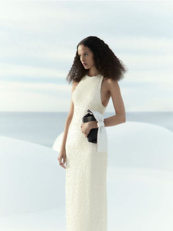 Reserved Reserved - Haljina sa šljokicama - krem