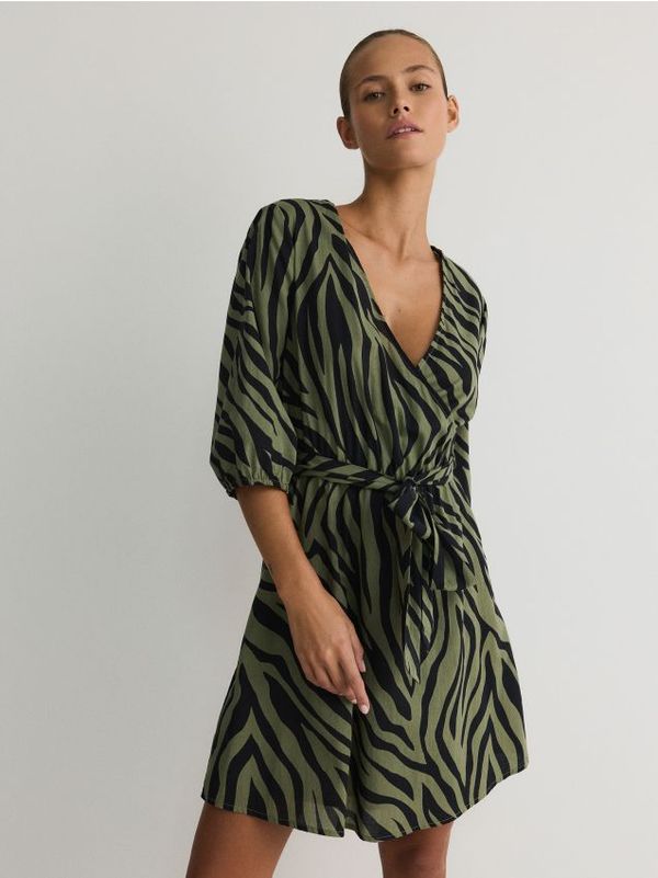 Reserved Reserved - Haljina sa životinjskim uzorkom - svjetlomaslinasto