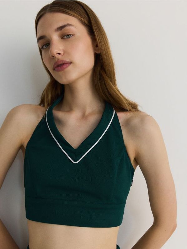 Reserved Reserved - Halter top sportskog stila - tamnozeleno