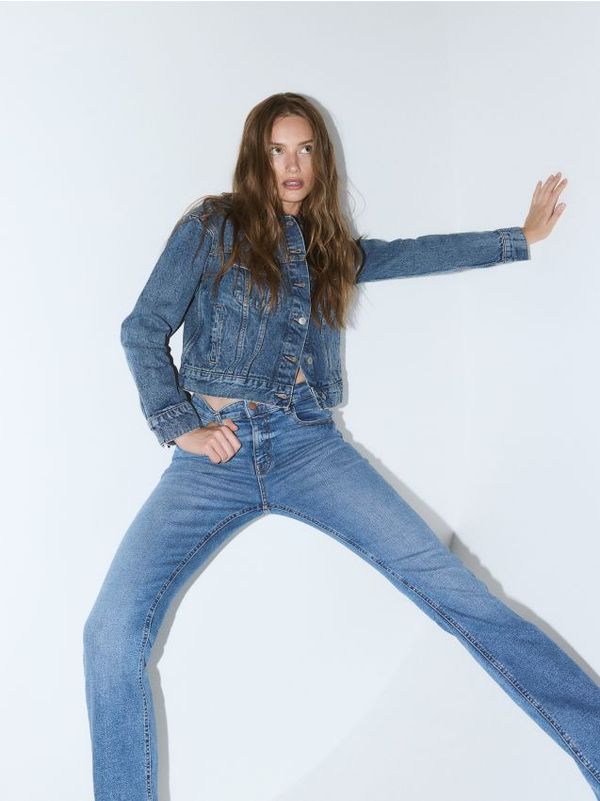 Reserved Reserved - High waist flare traperice - plava