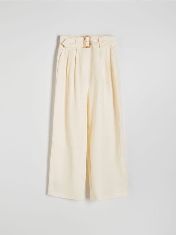 Reserved Reserved - Hlače od mješavine viskoze - krem