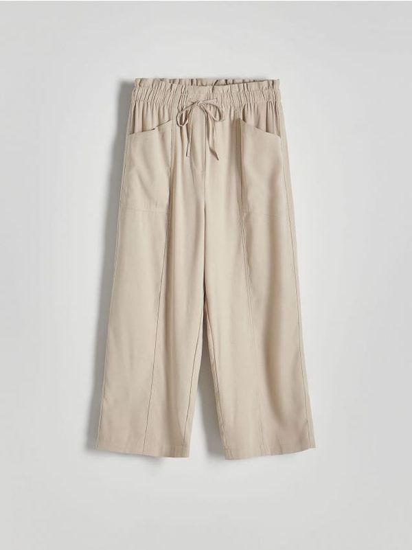 Reserved Reserved - Hlače od mješavine viskoze - krem