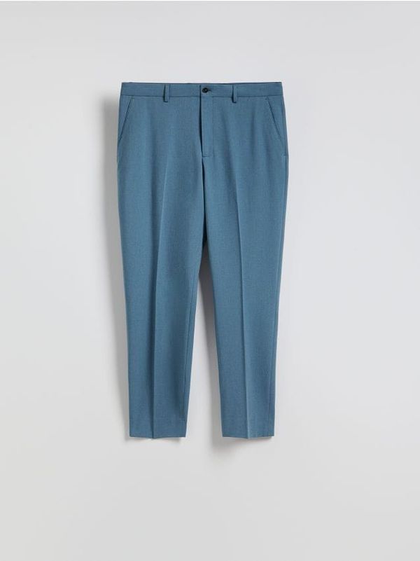 Reserved Reserved - Hlače od odijela od mješavine lana - steel blue
