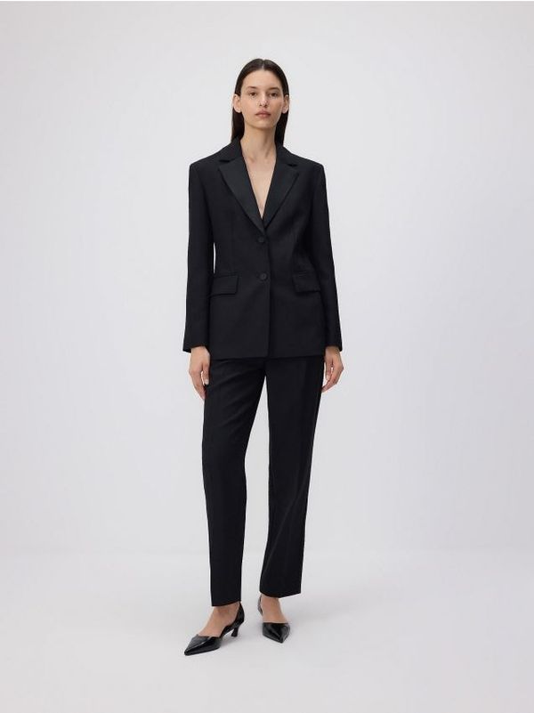 Reserved Reserved - Hlače od odijela od mješavine vune - crno