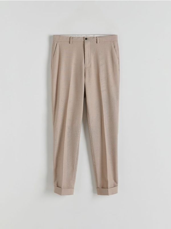 Reserved Reserved - Hlače od odijela s mješavinom viskoze - bež