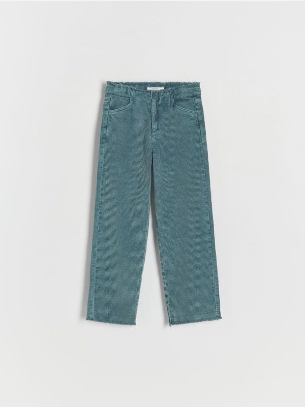 Reserved Reserved - Hlače od rebrastog baršuna - steel blue