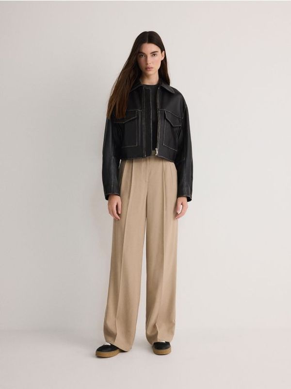 Reserved Reserved - Hlače od viskoze - bež