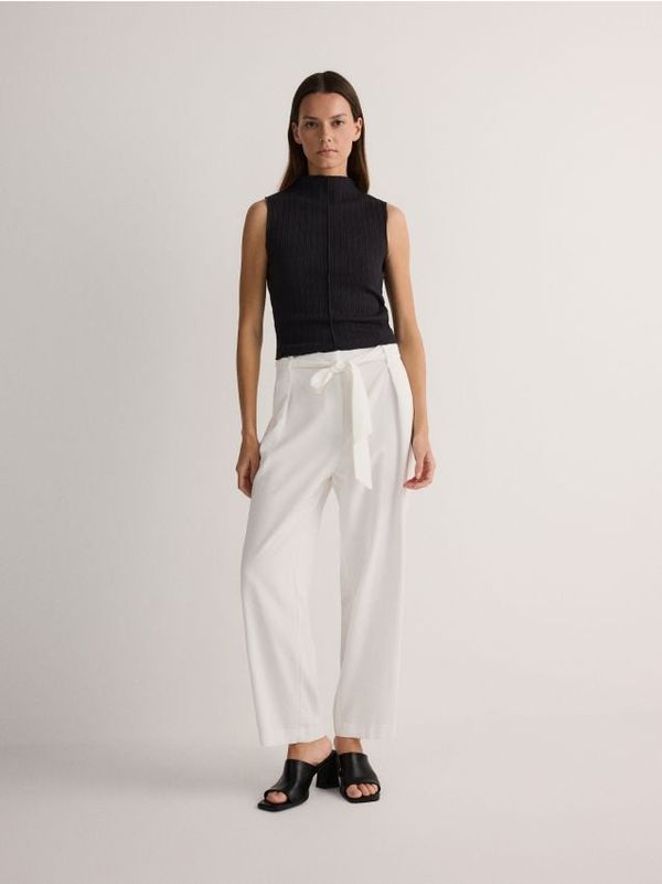 Reserved Reserved - Hlače od viskoze - bijela