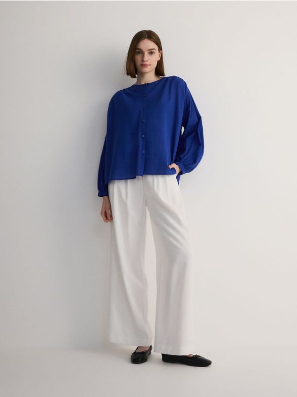 Reserved Reserved - Hlače od viskoze - krem