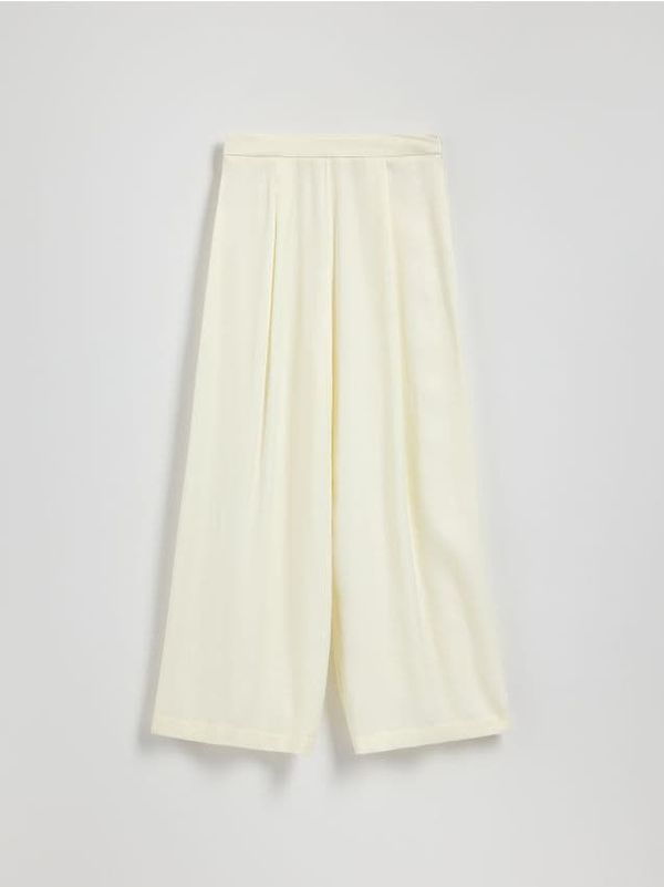 Reserved Reserved - Hlače od viskoze - krem