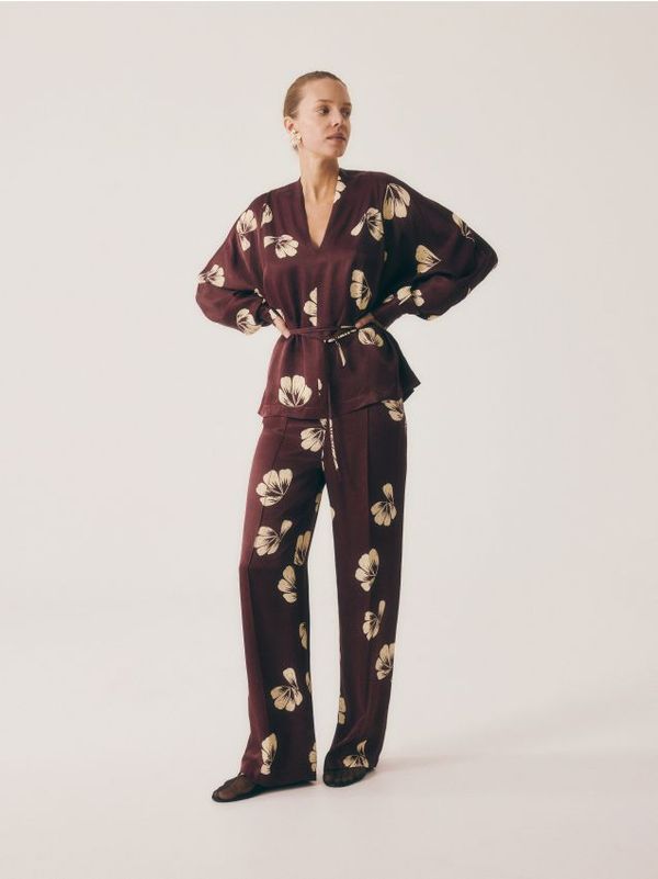 Reserved Reserved - Hlače od viskoze - tamnoljubičasto