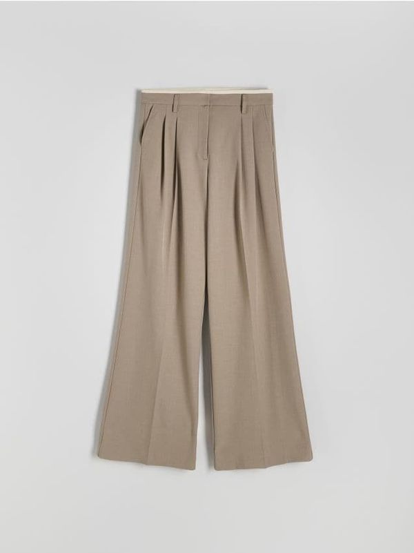 Reserved Reserved - Hlače s kontrastnim umetkom - bež