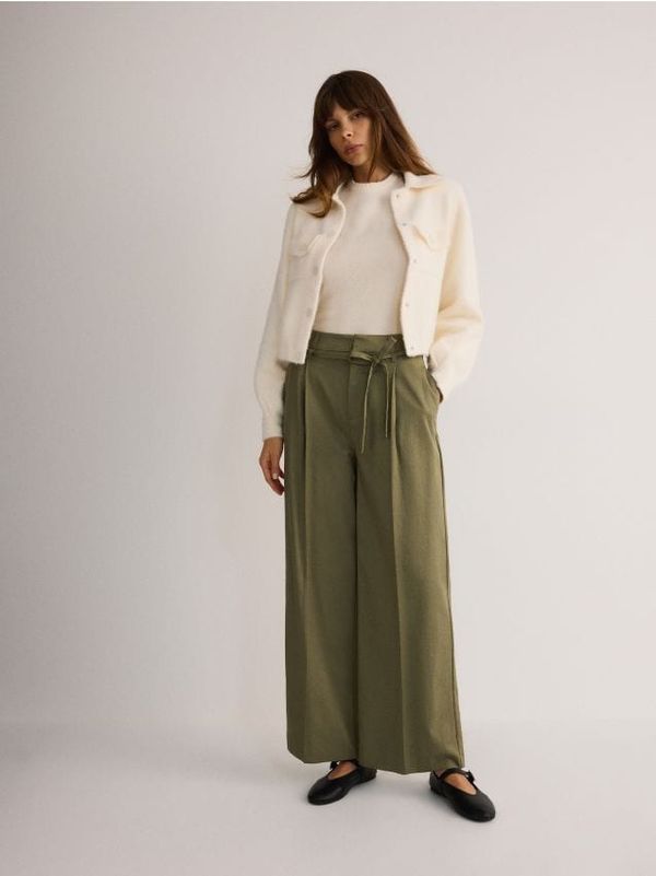 Reserved Reserved - Hlače s mješavinom liocelnih vlakana - zelena